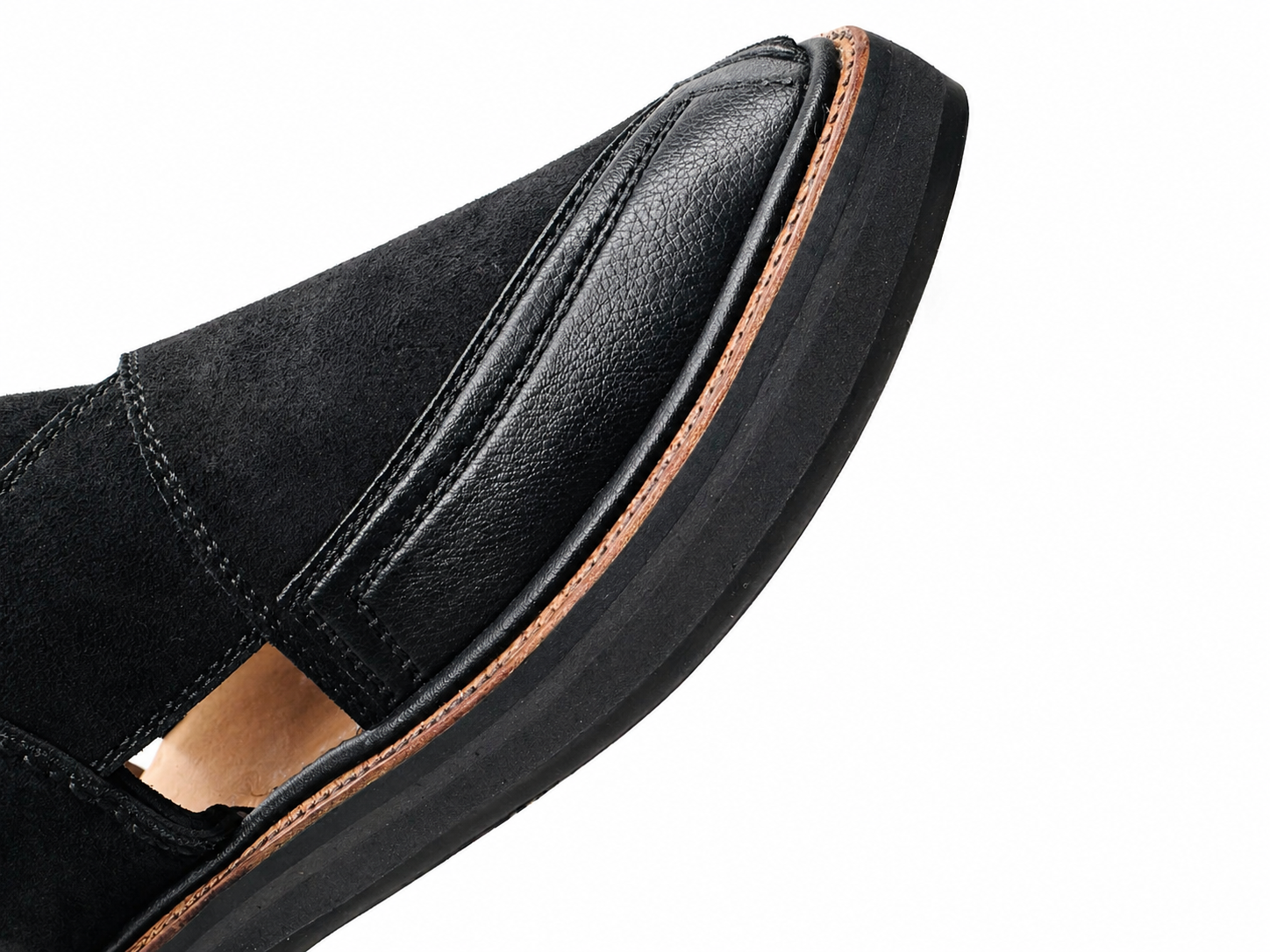 Royal Black Suede Peshawari Sandal — Handcrafted