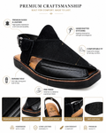 Royal Black Suede Peshawari Sandal — Handcrafted